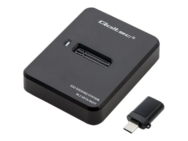Qoltec - SSD-dokkestasjon - brønner: 1 - M.2 - M.2 Card (SATA) - USB 3.1 (Gen 1) - svart