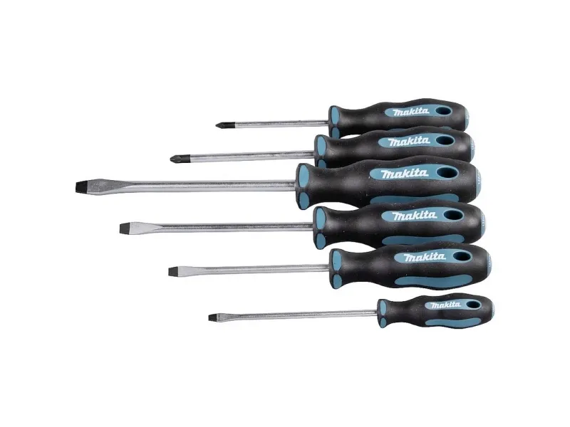 MAKITA 6-delt bor-/skruvesett (SL4.0 x 100 / SL5.5 x 100 / SL6.5 x 125 / SL8 x 150 / PZ1 x 80 / PZ2 x 100)