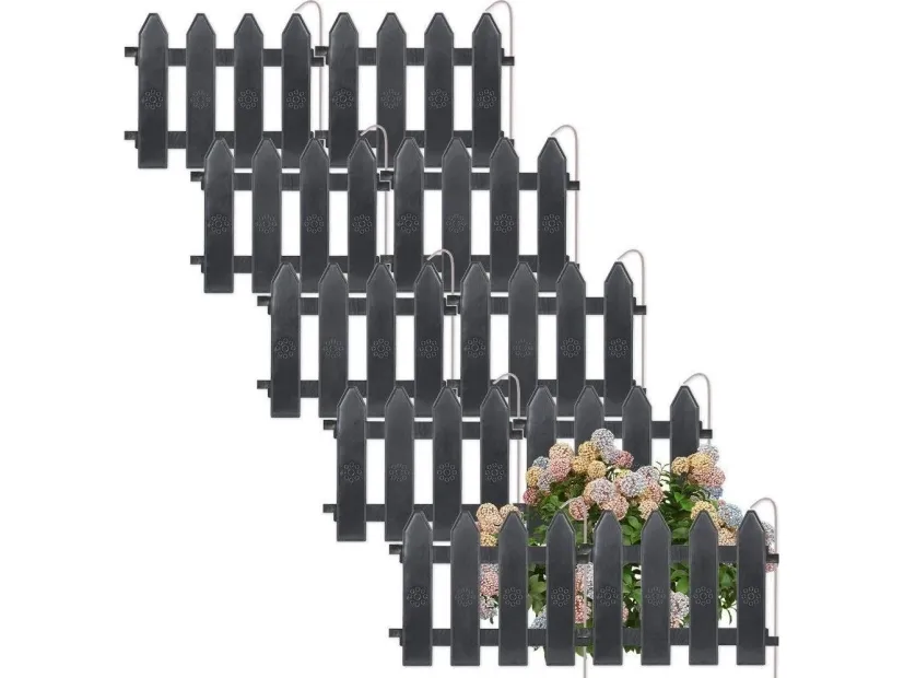 Vilde Palisade hagekant i grafitt border-sett 10 stk. 200 cm 20x15 cm (351004-G)
