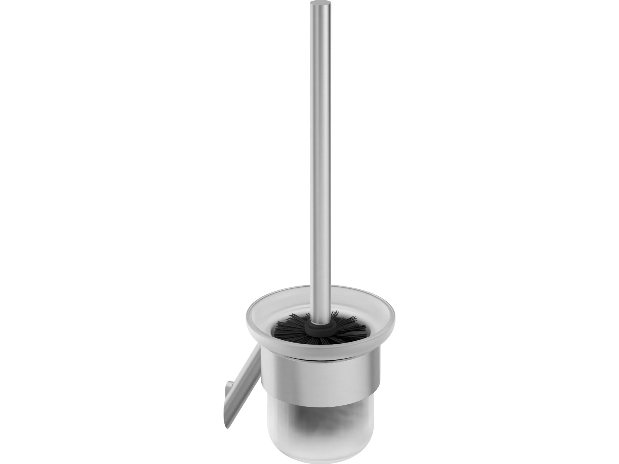 Deante toalettbørste med holder sølv (ADI F711)