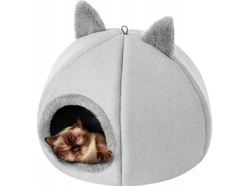 DOGGY R1 KITTY HEAD grå katteseng