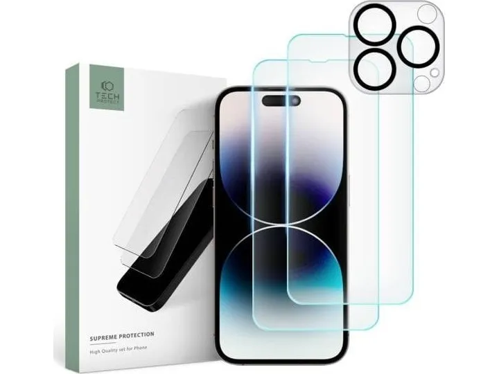Tech-Protect SZKŁO HARTOWANE TECH-PROTECT SUPREME SET IPHONE 14 PRO MAX CLEAR