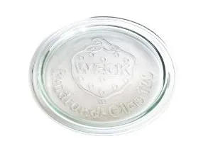 Låg Weck Ø120 mm til patentglas. Glas,stk