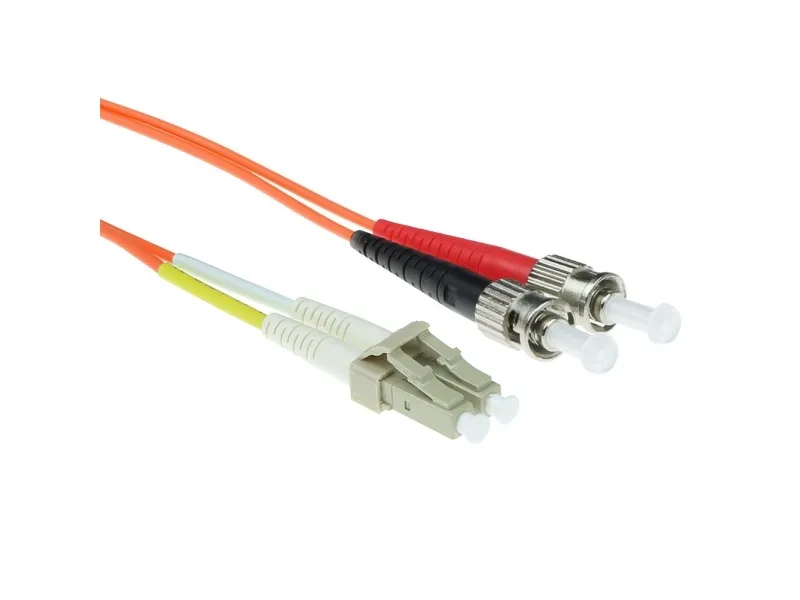 ACT fiberkabel 15 m LSZH multimode 62,5/125 OM1 duplex med LC- og ST-kontakter (Lc-st 62,5/125 om1 dup 15,00m RL7015)