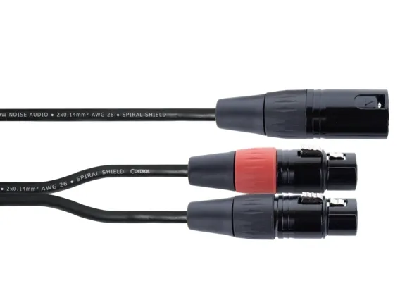 Cordial EY 0.3 MFF, XLR (3-pin), Hankjønn, 2 x XLR (3-pin), Hankjønn, 0,3 m, Svart