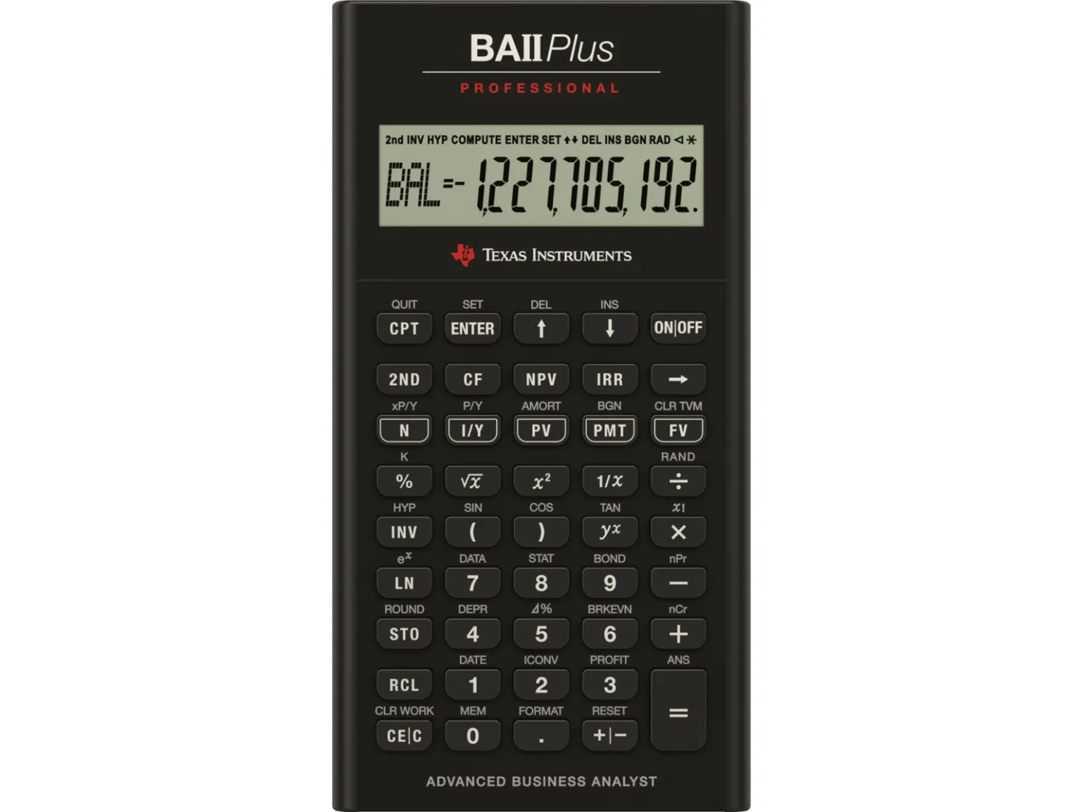 Texas Instruments BAII PLUS PROFESSIONAL - Finansiell kalkulator - 10 sifre - batteri