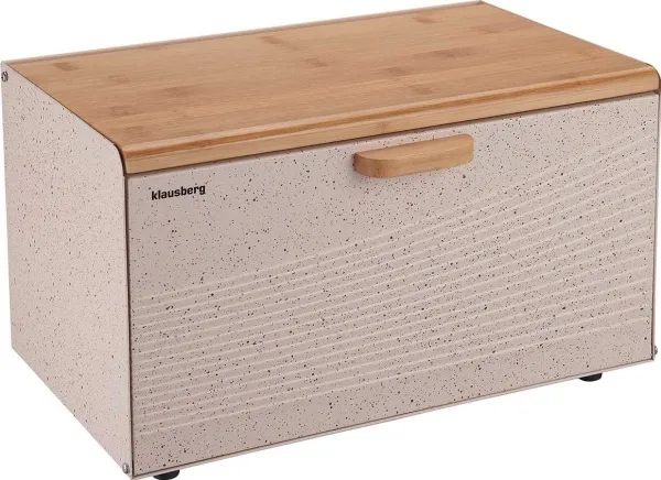 Brødboks i stål/bambus Klausberg sandfarget