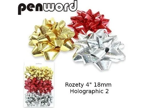 Rosetter 4 18mm holografiske, pakke med 6 stk