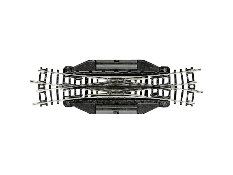 Fleischmann 22246 skinne (uten ballast) dobbelt kryssende sporveksel, elektrisk 129,8 mm 15°
