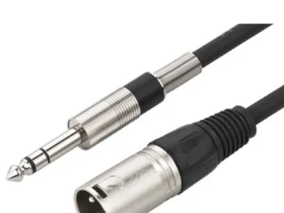 Monacor Audio Cable, XLR (3-pin), 6.35mm, 2 m, Sort
