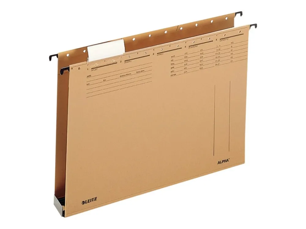Leitz ALPHA - Hengefil - 40 mm - for A4 (210 x 297 mm) - med fliker - naturlig brun
