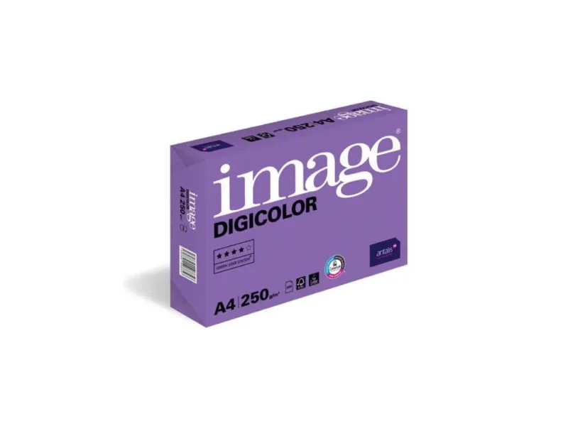 Image, Digicolor, hvid, Kopipapir træfri ECF, 250g/m2, 210mm x 297mm, A4 Smal bane, pakke a 250 ark,