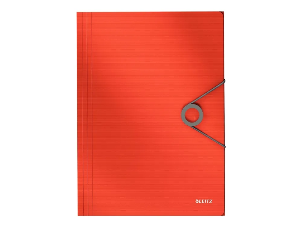 Leitz Solid - 3-fliksmappe - for A4 (210 x 297 mm) - kapasitet: 150 ark - rød