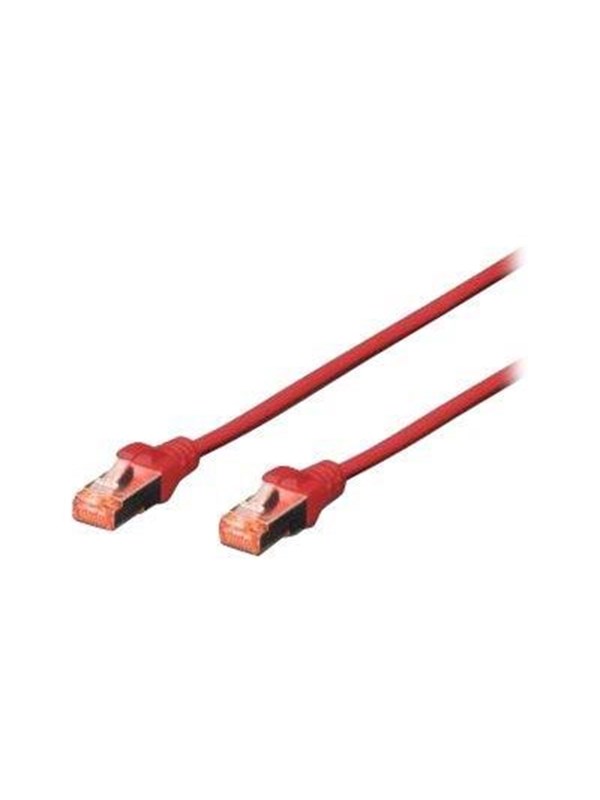 DIGITUS patch cable - 10 m - red RAL 3020 - 10m