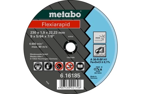 Metabo 616182000, Kutteskive, Flatt senter, Rustfritt stål, Metabo, 2,22 cm, 12,5 cm