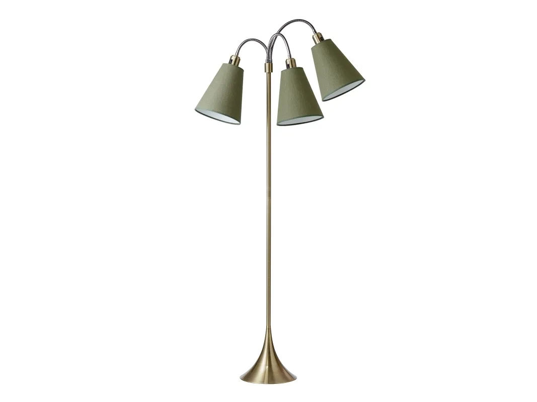 Gulvlampe TRAFIK EXCL. m. skjerm antikk messing
