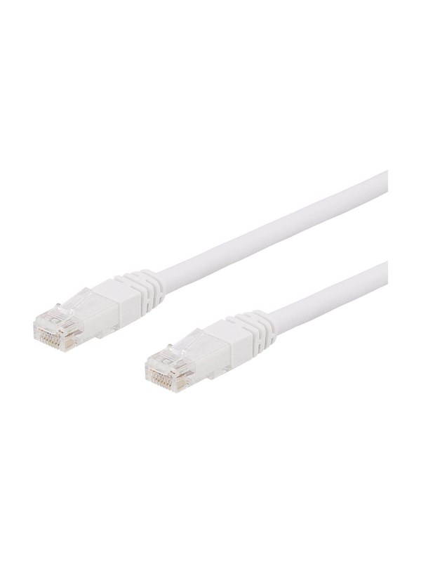 Deltaco patch cable - 10 m - white - Hvit - 10m