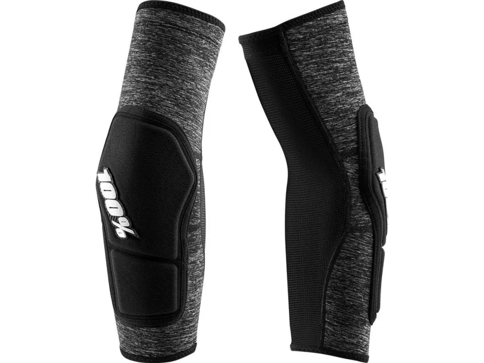100% albuebeskyttere 100% RIDECAMP Elbow Guard gråmelert svart str. S