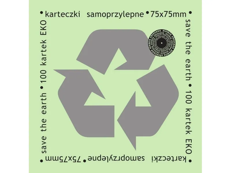 Selvklebende lappesaker Eco 75x75 mm 100K grønn