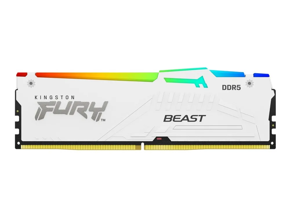 Kingston Technology FURY Beast RGB, 64 GB, 4 x 16 GB, DDR5, 288-pin DIMM, Hvit