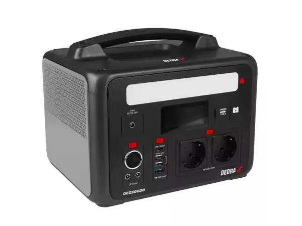 DEDRA DEZS0600, Lithium Iron Phosphate (LiFePO4), 50000 mAh, AC, Cigartenner/lighter, DC, USB, 640 Wh, 1200 W, 8,5 timer