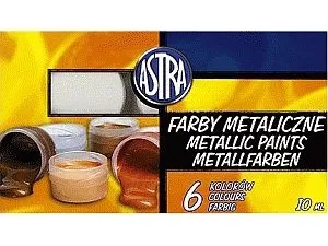 Astra plakatmaling 6 farger/10 ml metallisk