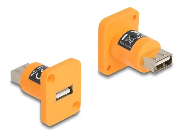 Delock - USB-adapter (hunn) D-Type til USB (hunn) D-Type - up to 480 Mbps - oransje