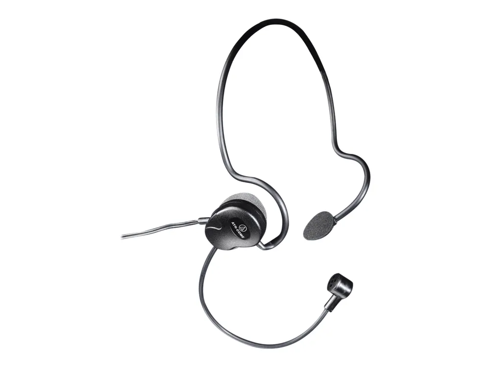 Audio-Technica ATR COMC - Hodesett - bak-nakken-montering - kablet - svart