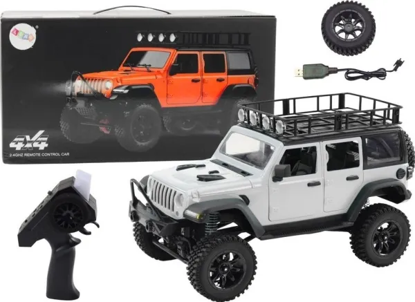 RC 4x4 terrengbil med fjernkontroll, grå