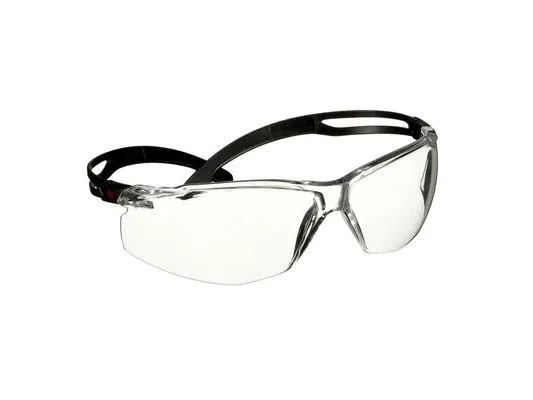 3M SF501ASP-BLK, Vernebriller, Monteringsarbeid, Konstruksjons-/renoveringsarbeid, Støvarbeid, Slipearbeid, Turning/routing..., Alle kjønn, Svart, Gjennomsiktig, Polykarbonat (PC)