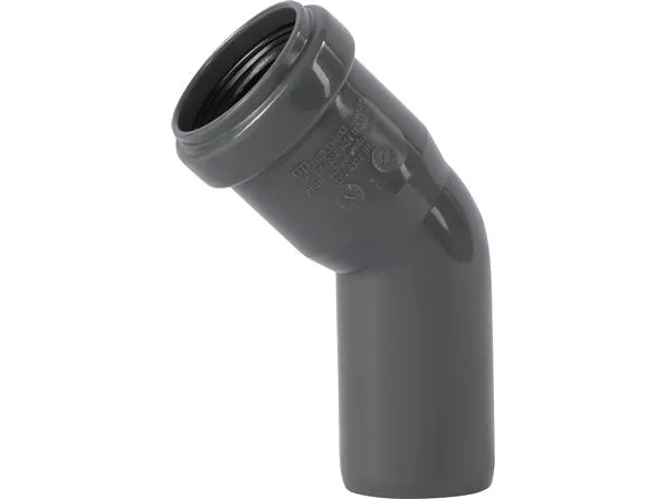32 mm x 45° Bøjning afløb PP grå