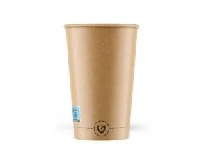 Kaffebæger Pap/Ac Ø90xH113mm 30cl 12oz Single Wall Brun Verive,50 stk/ps - (50 stk.)