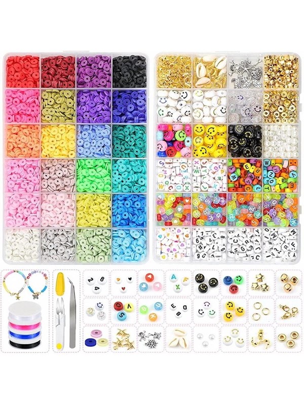 Pro Merkki Smykkesett - Heishi & Charm Perler - 7000 stk