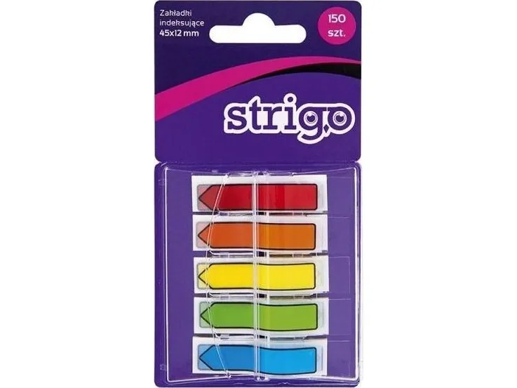 Indekseringsfaner 45x12 mm 5 farger STRIGO