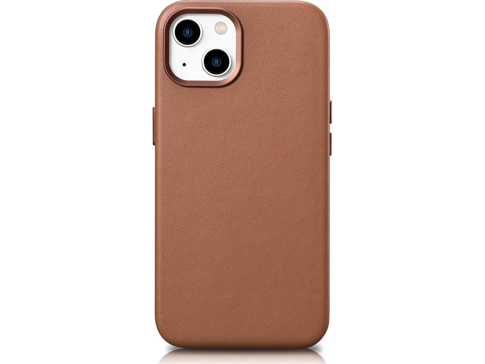 iCarer iCarer Deksel Skinndeksel naturlig skinnveske til iPhone 14 Plus brun (kompatibel med MagSafe)