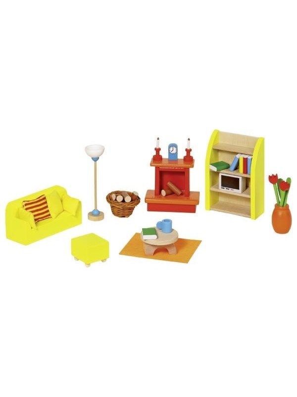 Goki Dollhouse Furniture Living Room 24dlg.