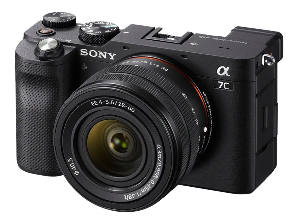 Sony a7C ILCE-7CL - Digitalkamera - speilløst - 24.2 MP - Full Frame - 4K / 30 fps - 2.1optisk x-zoom 28 - 60 mm-linse - Wireless LAN, NFC, Bluetooth - svart