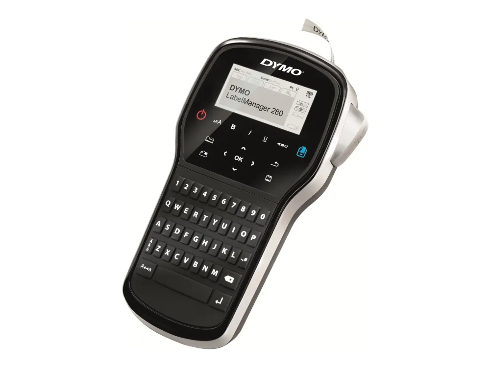 DYMO LabelMANAGER 280 - Etikettmaker - S/H - termotransfer - Rull (1,2 cm) - 180 dpi - inntil 15 mm/sek - USB - kutter