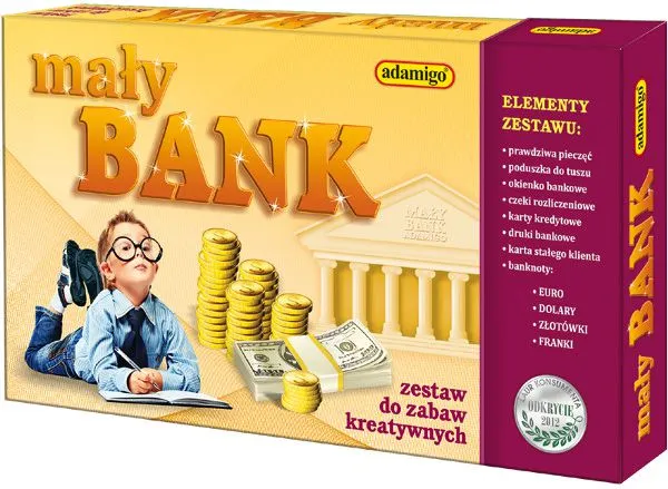 Small bank kreativt lekesett butikk og kassa