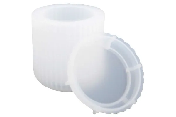 Silikonform rillet beholder m/lokk Ø7,8 x 8 cm