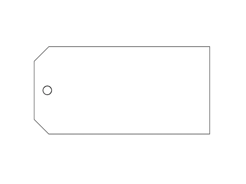 Manillamærker PP m/1 hul hvid 60x120mm - (1000 stk.)