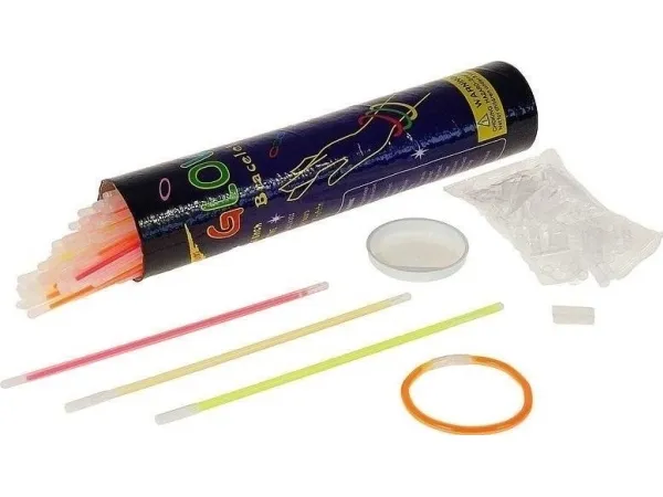 Fluorescerende break-armbånd i rør 50 stk