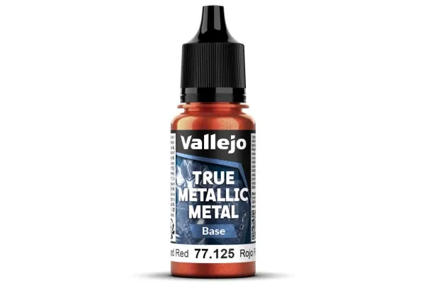 Vallejo 77.125 True Metallic Metal Base - Forged Red (18 ml)