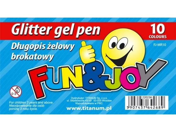 Titanum Fun & Joy glitter gelpenn 10 farger (miks)