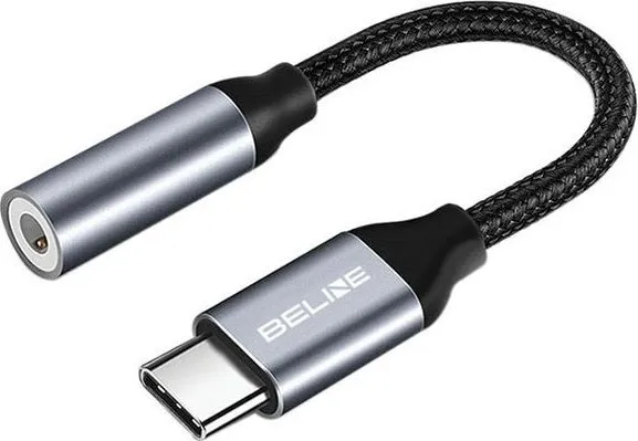 AV-adapter Beline USB-C/Jack 3,5 mm DAC svart