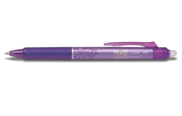 Rollerpenne, PILOT FriXion Clicker RT, 0,5 mm, lilla, pakke med 12 stk