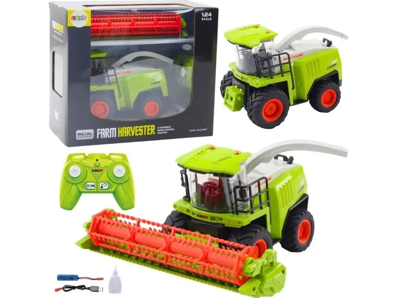 LeanToys landbruksmaskin med hode/tresker til korn, RC 2.4G