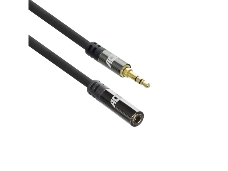 ACT lydforlengelseskabel 3,5 mm stereojack – 5 meter – hann til hunn (AC3617)