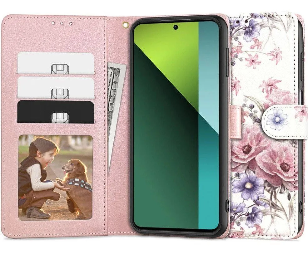 Kaardivahega mobiiliümbris Tech-Protect Redmi Note 13 Pro 5G/Poco X6 5G Wallet, lilled