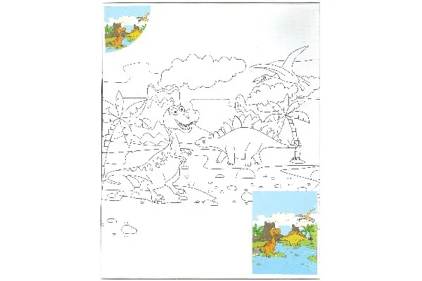 Male lerret med dinosaurer 24x30 cm 18 mm